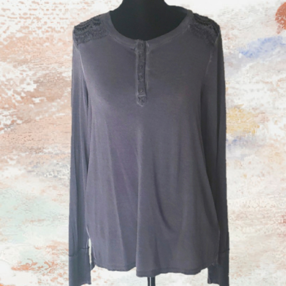 Knox Rose | Purple Long Sleeve Lace Cutout Back